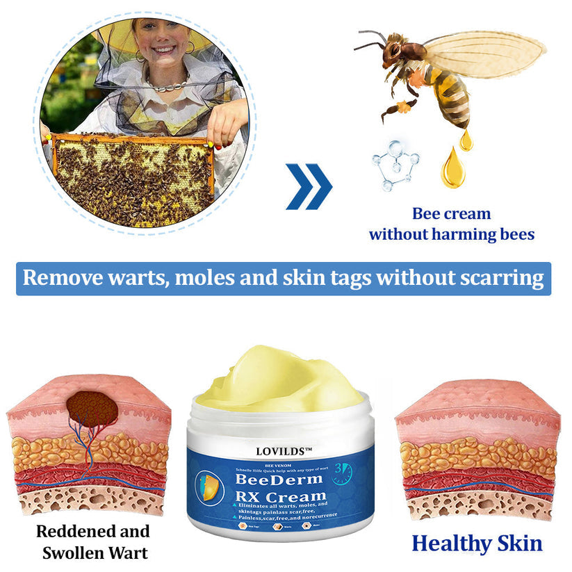 👩‍⚕️LOVILDS™ BeeDerm RX Cream, Painless, easy and gentle fix for warts, skin tags, lumps, infections, cysts and scars🎁