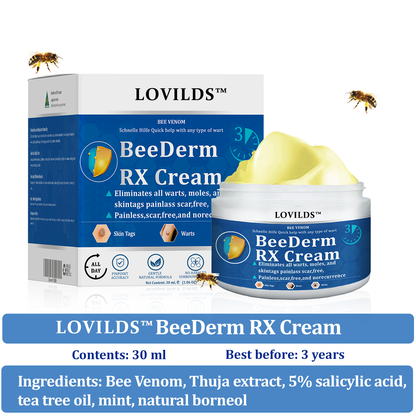 👩‍⚕️LOVILDS™ BeeDerm RX Cream, Painless, easy and gentle fix for warts, skin tags, lumps, infections, cysts and scars🎁