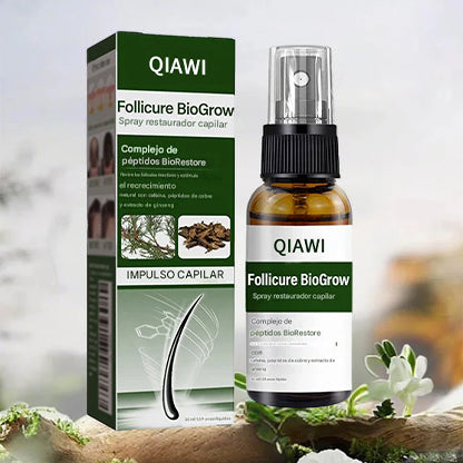 QIAWI Follicure BioGrow Spray Restaurador Capilar (Reactiva tus raíces. Regenera tu cabello de forma natural. ✨ Recuperación del cabello clínicamente comprobada en 4 semanas ✨)