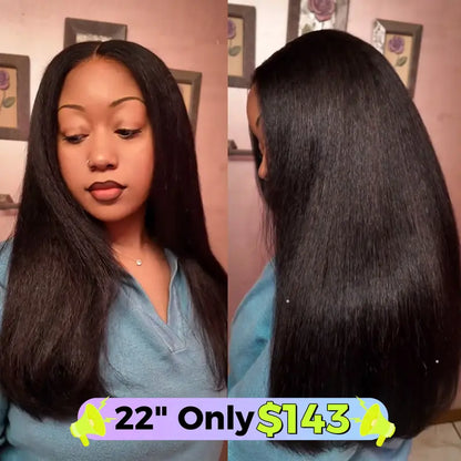 Kinky Straight Hair Wear Wigs 180% 250% Density 7x5 Pre CutHD Lace Closure Wigs Pre Plucked NaturalHairline