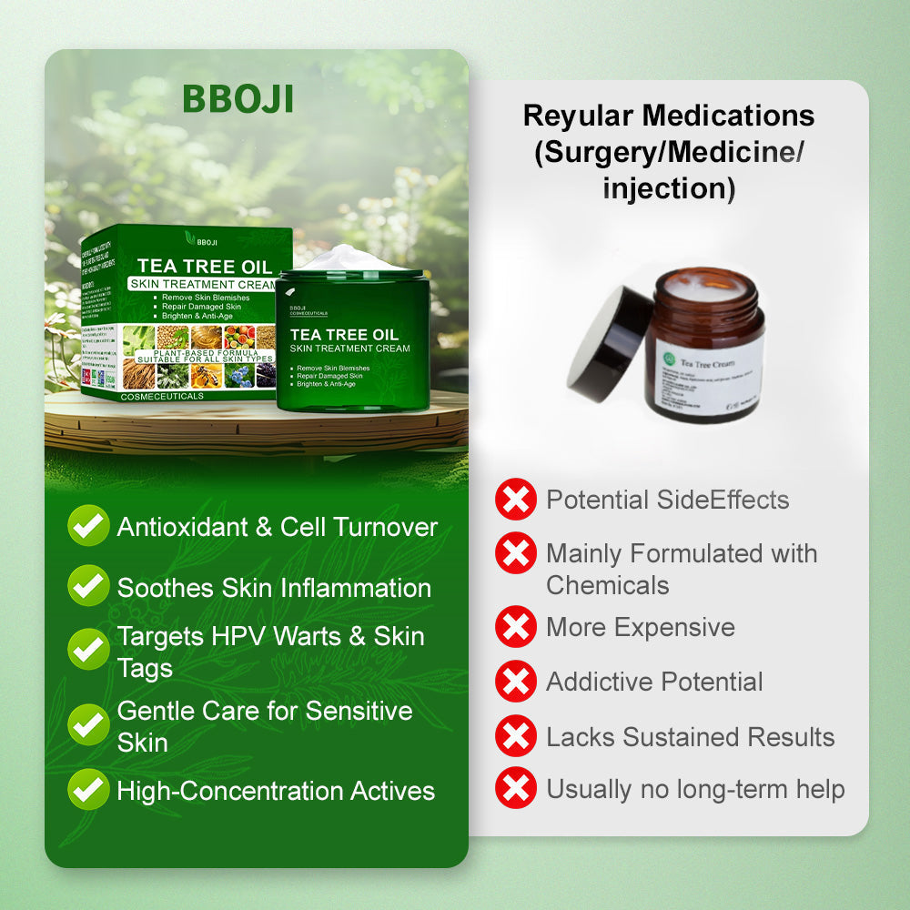 🔥BBOJI  Tea Tree Oil Skin Treatment Cream✅𝐅𝐃𝐀-𝐀𝐏𝐏𝐑𝐎𝐕𝐄𝐃 – Removes Skin Blemishes, Repairs Damaged Skin, Brightens & Anti-Ageing Care