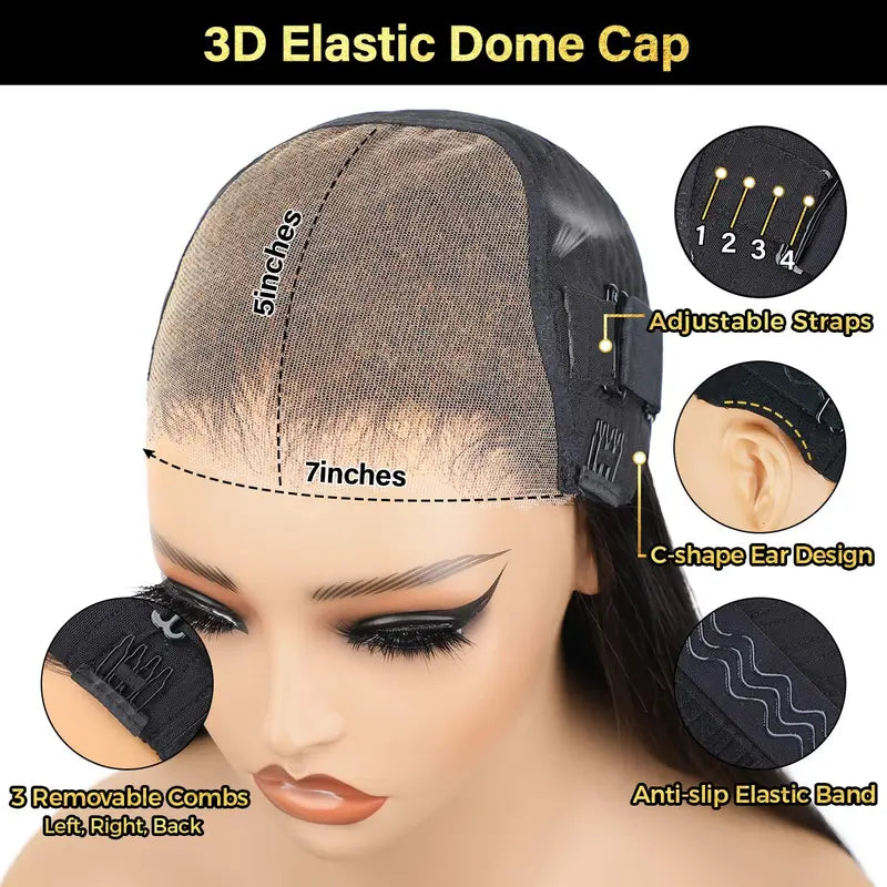 Kinky Straight Hair Wear Wigs 180% 250% Density 7x5 Pre CutHD Lace Closure Wigs Pre Plucked NaturalHairline